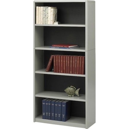 Safco ValueMate Economy Bookcase, 5-Shelf, Gray 7173GR