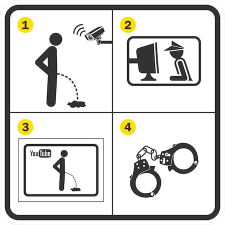Lyle Person Urinating in Public will be Prosecuted with, 24x24, Engineer Grade, White G-13599-EG_24x24
