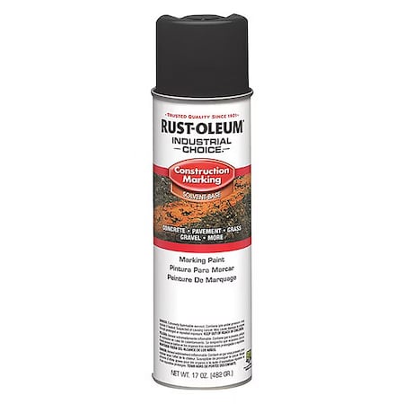 Rust-Oleum Industrial Choice M1400 System Solvent-Based Construction Marking Paint, Black, 17 oz 359823