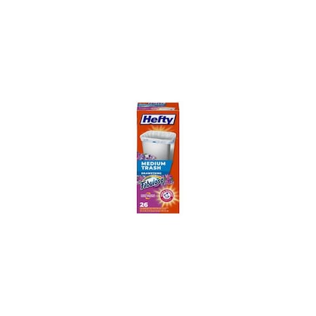 Hefty Med 8G Drawstring Trash Bag, Fabuloso Scent, 26ct White 00E88532