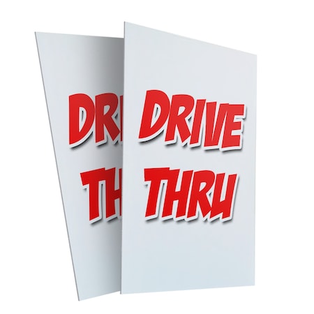 Signmission Drive-thru, Plastic Signs Only 24 Inch x 36 Inch, Corrugated Plastic, 2PK CSB-2436-2PACK-Drive-thru