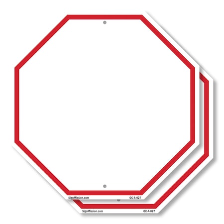 Signmission Blank Sign White Background, 10 inch X 10 inch, Plastic Sign, 2PK OC-P-2PACK-10-27