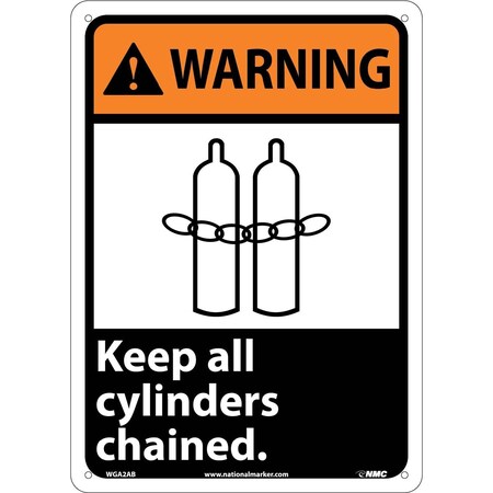 Nmc Warning Keep All Cylinders Chained Sign, WGA2AB WGA2AB