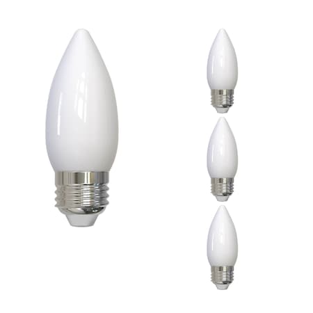 Bulbrite LED Filament 5W, Dimmable B11, Clear Glass, E26 Base, 3000K, 500 Lm, 4PK 862845