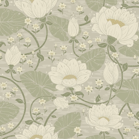 A-Street Prints Eva Light Grey Lotus Dreams Wallpaper 4080-83124