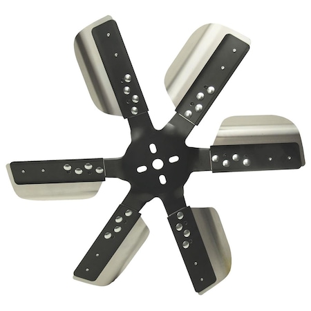 Derale 17018 18 in. Heavy Duty Stainless Steel Standard Rotation Flex Fan, Black Hub DER17018