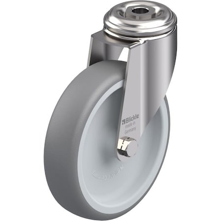 Zoro Select Kingpin Swivel Caster, Therm Rubber, 5 in., 265 lb. LKRXA-TPA 126G