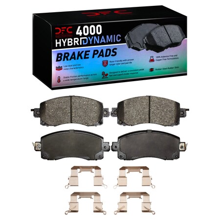 Dynamic Friction Co DFC HybriDynamic Brake Pads Hrdwr Kit 4000-2045-02