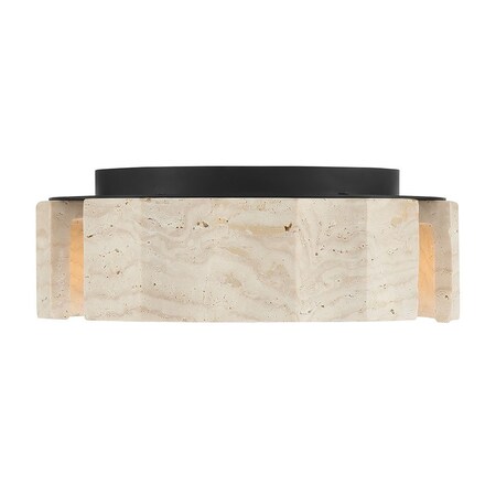 Euf Roslington, Flush Mount, 12", Matte Black, Opal Etched Glass 49927-026