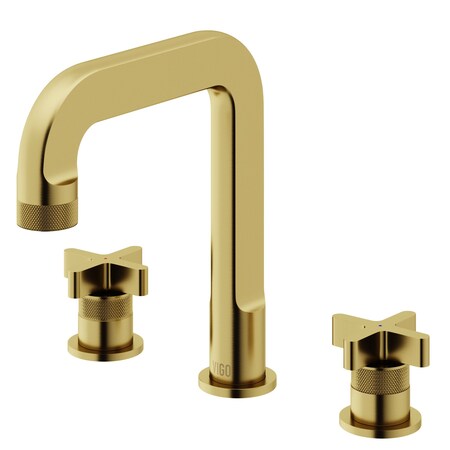 Vigo Wythe Two Handle Three-Hole Widespread Bathroom Faucet in Matte Brushed Gold VG01302MG