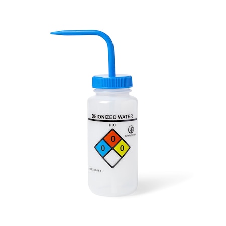 United Scientific UniSafe Deionized Water Vented Wash Bottle, 500 mL, Pack of 6, LDPE, 6PK UN370064