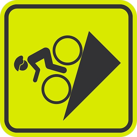 Lyle Bike Trail (With Man Riding Bike Symbol), 12x12, Diamond Grade, Yellow G-1950-DG_12x12