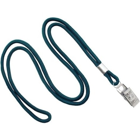 Brady LANYARD STANDARD, TEAL, ROUND WOVEN LANYARD W/NICKEL PLATED STEEL BULLDOG CLIP 2135-3266