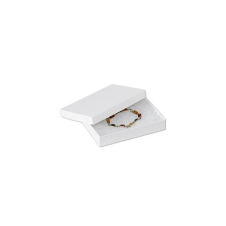 Bubblefast 100-5 1/4 x 3 3/4 x 7/8'' White Jewelry Boxes, 100PK BFJB531W