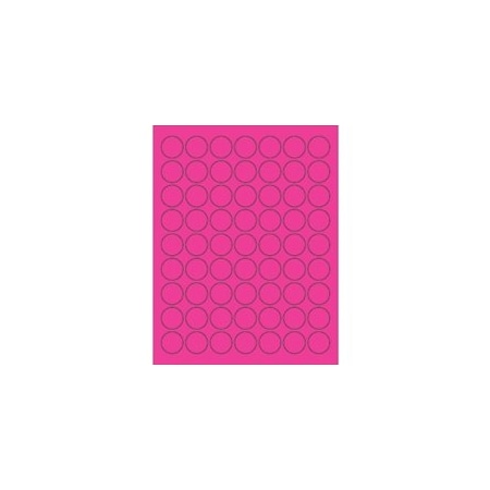 Bubblefast 1'' Fluorescent Red Circle Laser Labels-63 Labels per Sheet BFLL191PK