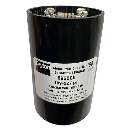 Dayton MotorStartCapacitorwithResistor, Round 896CC0