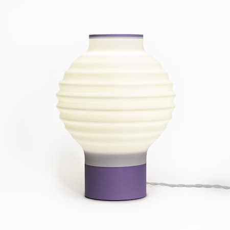 Jonathan Y Asian Lantern 15 in. Vintage Traditional Plant-Based PLA 3D Printed Dimmable LED Table Lamp, White/Pu USA1003A