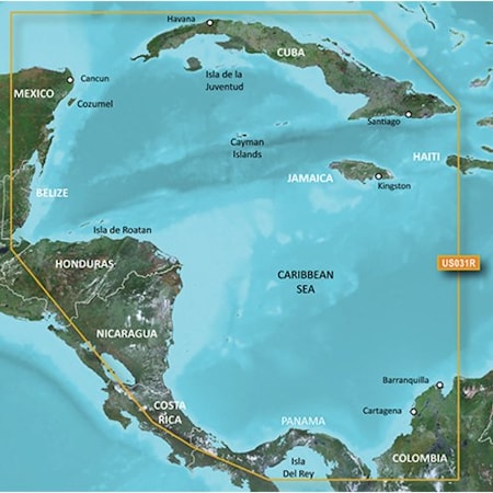 Garmin BlueChart g3 HD, HXUS031R, Southwest Caribbean, microSD /SD 010-C0732-20