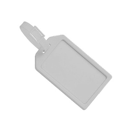 Brady Colored Molded Rigid Luggage Tag Holder - 4.25" x 2.52" - Plastic - White 1840-6208