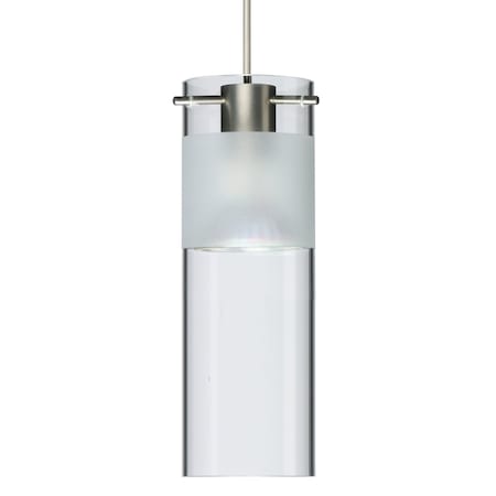 Besa Lighting Besa Scope Pendant, Clear/Frost, Satin Nickel Finish, 1x 50W MAX GY6.35 Base 1XT-6527EC-SN