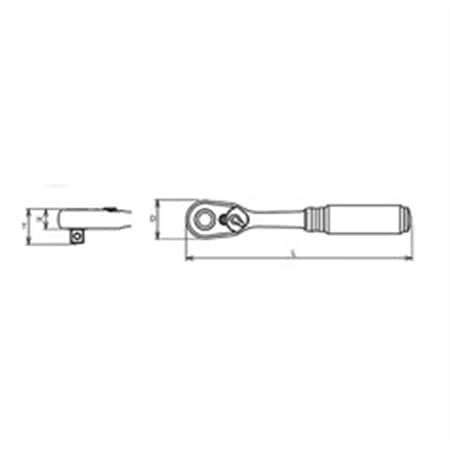 Ko-Ken Usa 3/8 In. Sq.Dr. Ratchet Handle 72 Teeth  Length 178Mm Quick Release Z-Series 3725ZB