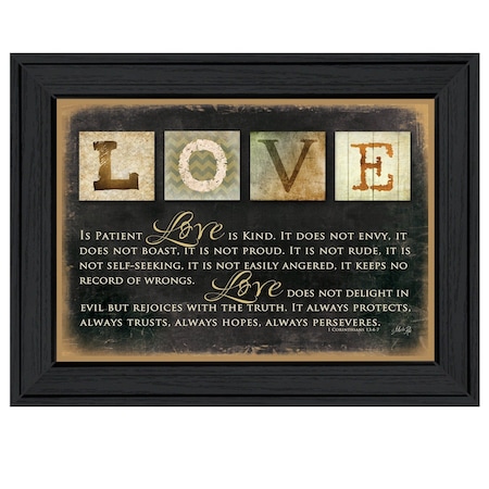 Homeroots Love 4 Black Framed Print Wall Art 405243