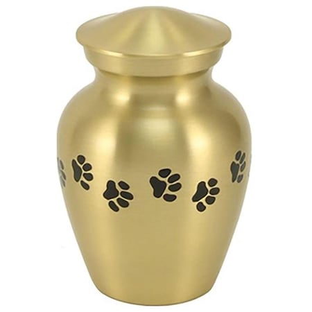 Jorgensen Laboratories Jorvet Petite Pawprint Urn, Classic Brass J0316PPP