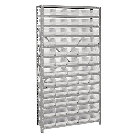 Quantum Storage Systems 18X75 SHELF UNIT W/60 BINS CLEAR 1875-104CL