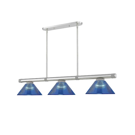 Z-Lite Vanguard Brushed Nickel 3 Light Billiard 3050-3BN-ARDB