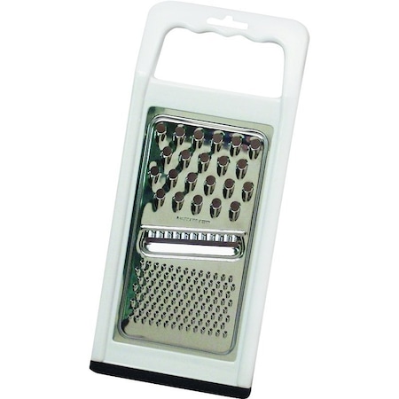 Chef Craft Grater, Plastic/Stainless Steel, White 21005