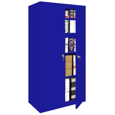 Steel Cabinets Usa Storage Cabinet, 72 in H, 36 in W, Blue, 4 Shelves FS-36-BL