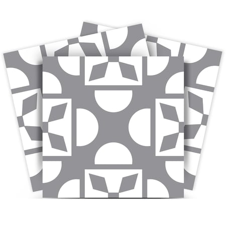 Homeroots 8" X 8" Light Gray And White Coli Peel And Stick Tiles 390697