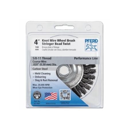 Pferd Stringer Bead Twist Knot Wheel, 4 D, .02 Carbon Steel Wire, 20,000 rpm 419-82186P