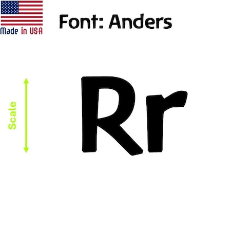 Aacc Self-Adhesive Vinyl Letter: R, Scale: 20 cm. Color: Black Font: Anders by, 8PK AACC-Anders-UR-Black-M20x8