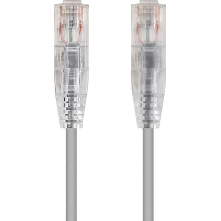Monoprice Slim Cat6 Utp Network Cable, 6" Gray 13510