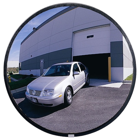 See All Industries Mirror, Convex, Shatter-Resistant Glass, Outdoor 18in dia. SNO18
