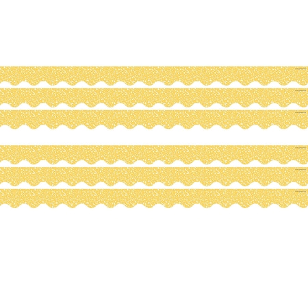 Teacher Created Resources Composition Yellow Scalloped Border Trim, 35 Feet Per Pack, 6PK TCR9315