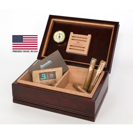 American Chest Amish Cigar Humidor, Mahogany, 75PK H75M