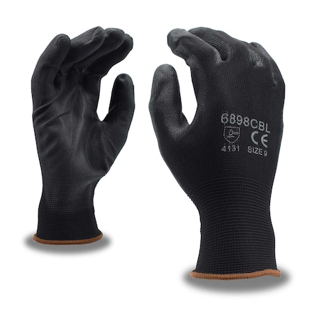 Cor-Touch Gloves, 13 Ga, Black PU Palm Coating, PK12 6898CBL