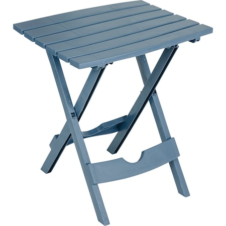 Adams Quik-Fold Bluestone 15'' x 17.5'' Rectangle Resin Folding Side Table 258429