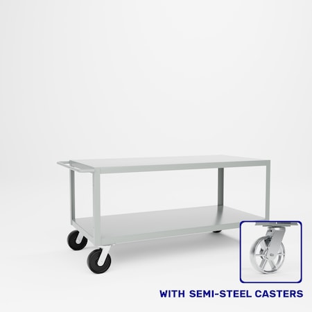 Pucel Extra Heavy Duty Shop Truck, 34 in W x 72 in D x 36 in H, Gray ET-3472-2S