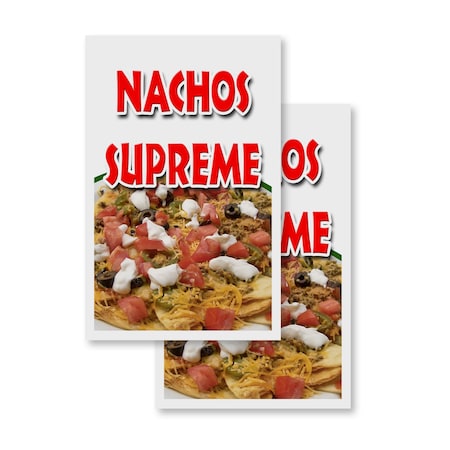 Signmission Nachos Supreme, Vinyl Decals Only 24 Inch x 36 Inch, Vinyl Decal, 2PK DSB-2436-2PACK-Nachos Supreme