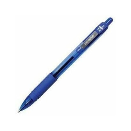 Zebra Pen Ballpoint Pen, Retractable, 1.0mm Med.Pt, Cl/Blue Ink PK ZEB22220