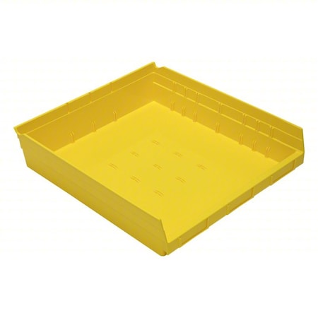 Quantum Storage Systems Economy nesting shelf bin, Plastic, Yellow, 4 in H, 16 1/2 in W, 17 7/8 in L QSB122YL