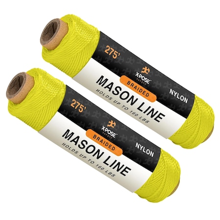 Xpose Safety Nylon Twine, 275 ft Green Synthetic String for Crafts, Camping, Garden, Marine & Construction, 2PK NTG-275-2-X-S