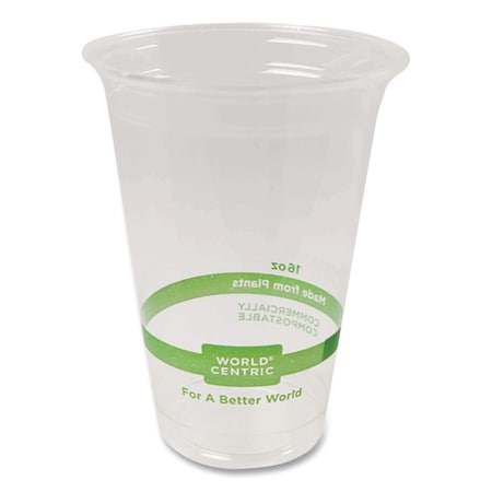 World Centric Clear Cold Cups, 16 oz, Clear, PK1000 CPCS16