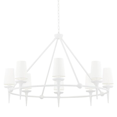 Hudson Valley Lighting Torch 8 Light Chandelier 48 In. White Plaster 6648-WP