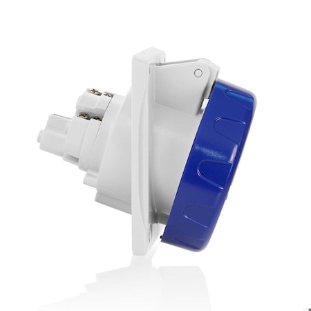 Leviton Pin & Sleeve Receptacle, 32 A, 200/250V AC, Three Phase, 3 Pole, Blue W332-R9