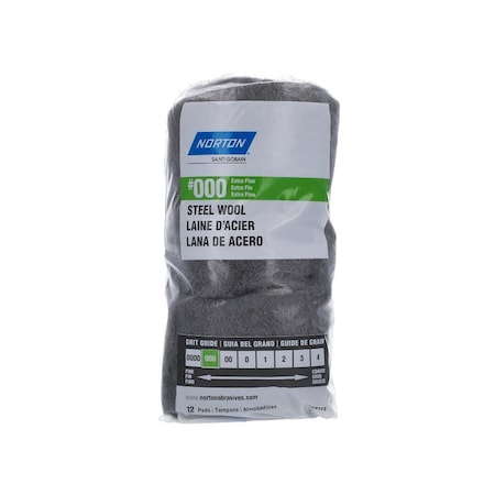 Norton Abrasives Steel Wool 000 Ef 12Pk 07660768113