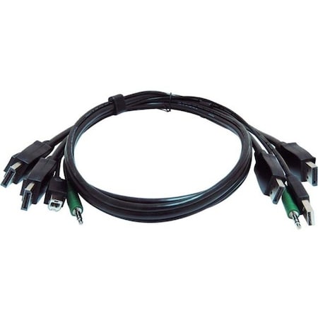 Black Box BLACK BOX SECURE KVM CABLE - EACH END 1 USB, 2 DISPLAYPORT, 1 3.5MM AUDIO, TAA COMPL SKVMCBL-2DP-06TAA